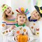 200 Pcs Thanksgiving Buttons for Crafts - Fall Pumpkins Sunflowers Shaped Thanksgiving Day Wooden Orange Buttons for Sewing Clothes Accessories Scrapbooking DIY Decorative Embellishments 1In